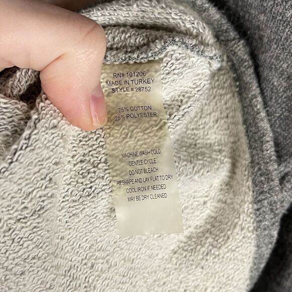 Soft Surroundings Womens L Edgy Asymmetric Tunic Top French Terry Relaxed Gray - Picture 7 of 7